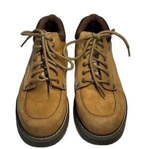 VTG Skechers Womens 2168 Leather Lug Sole Chunky Laceup Shoes Size 9.5